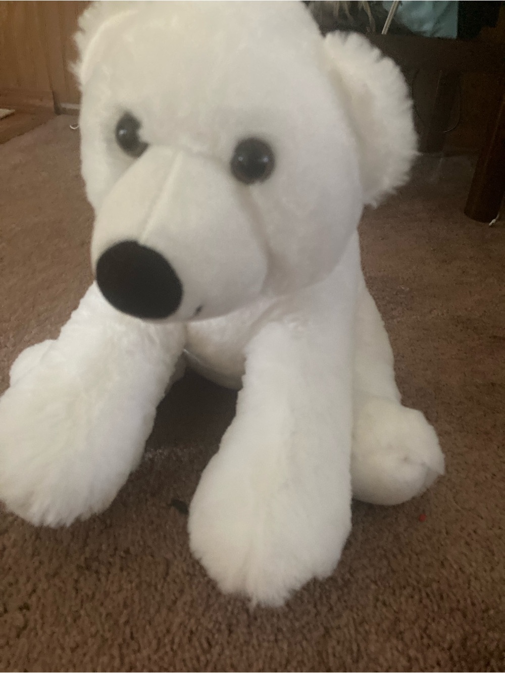 Build-A-Bear White Polar Bear Plush with Black Eyes and Nose